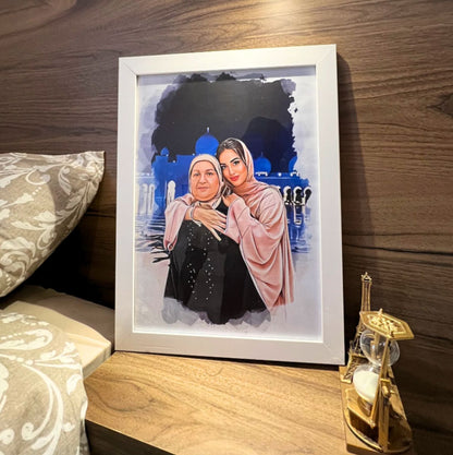 لوحة فنية بورتريه بالألوان