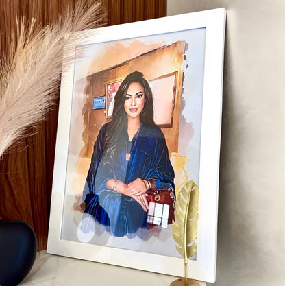 لوحة فنية بورتريه بالألوان